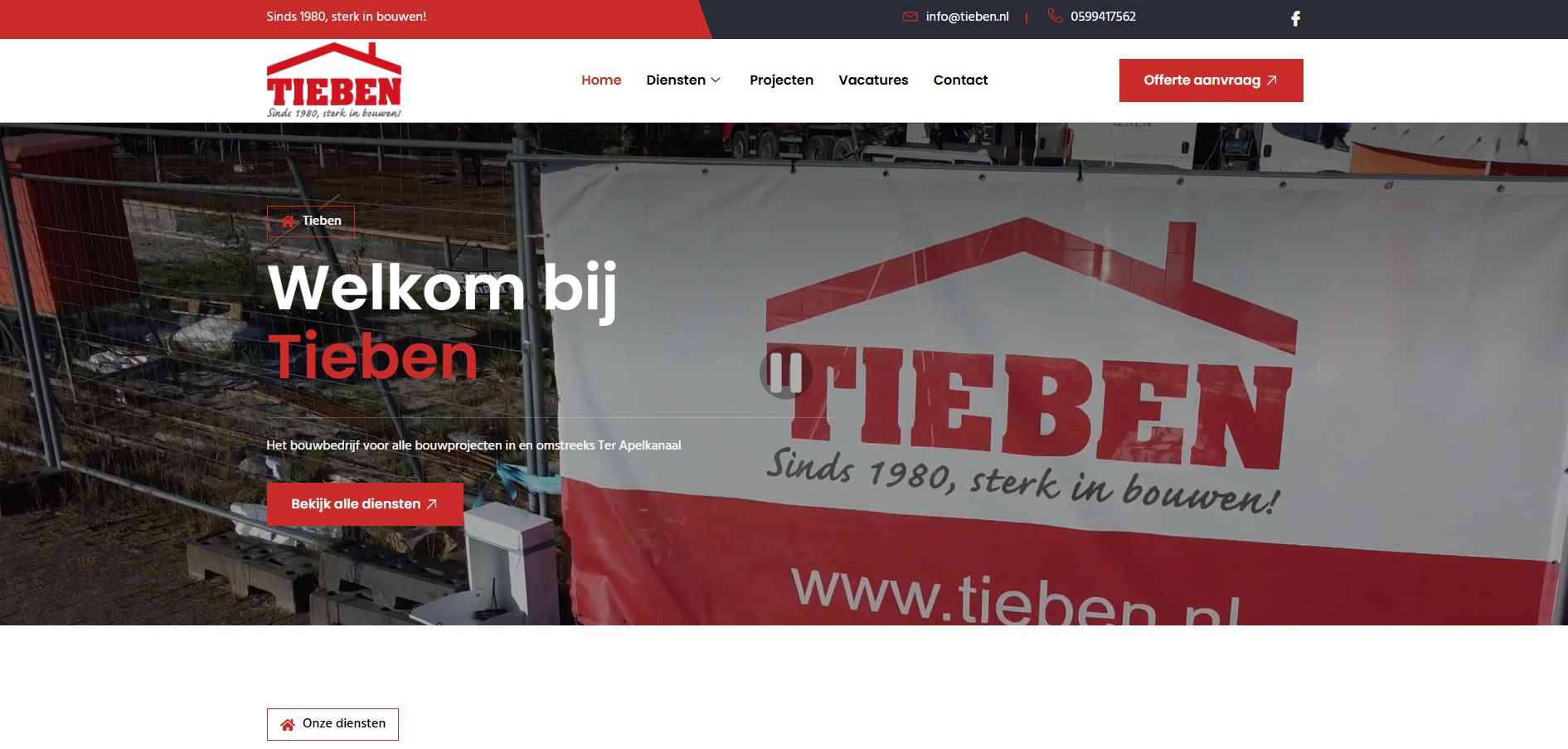 Tieben - Website door De Website Brigade